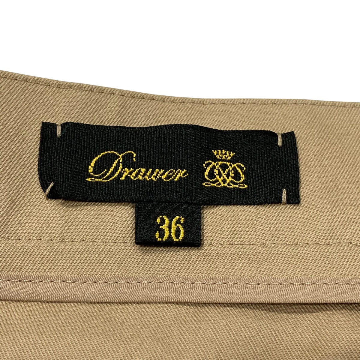 ドゥロワー Drawer フランネルタックスカート ボックスプリーツ ベージュ Drawer(ドゥロワー) フロントタックタイトスカート6524-299-1341 6524