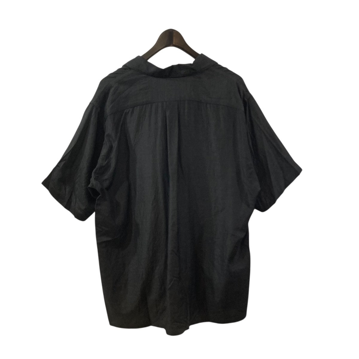 COMOLI | ウールシルク半袖オープンカラーシャツ（navy）- BARD