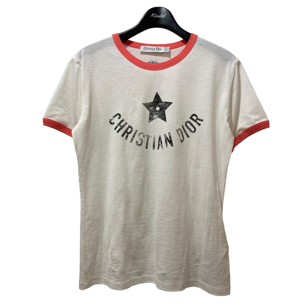 2024FW Dioriviera T-Shirt Ecru and Cotton Jersey ロゴプリントTシャツ 443T27A4537