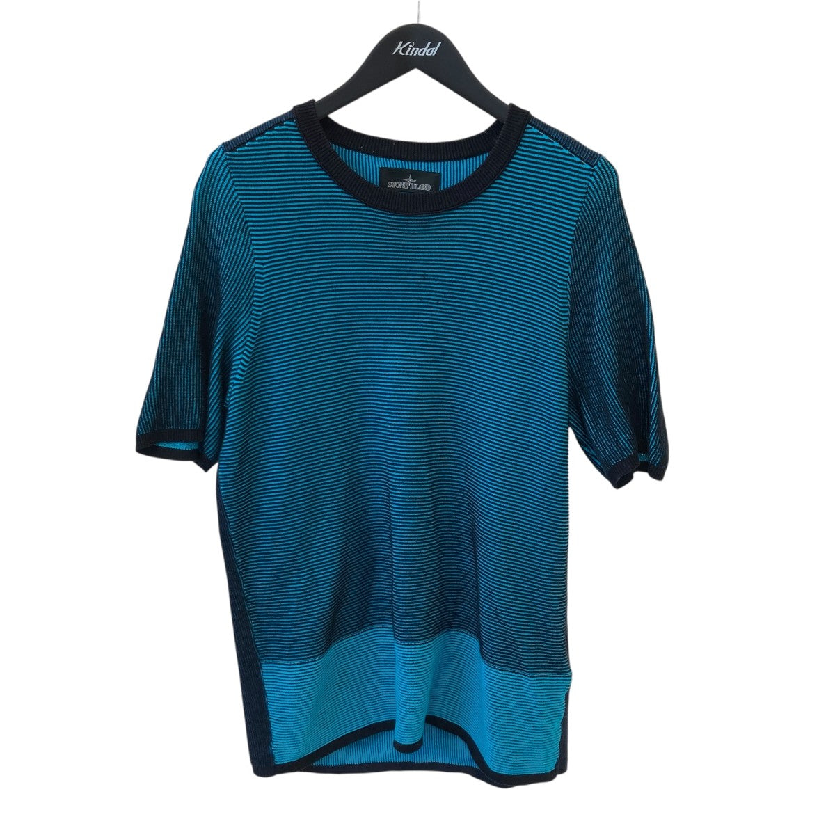 Cotton Ribbed Grey Graphic T Shirt半袖ニット6019502A2