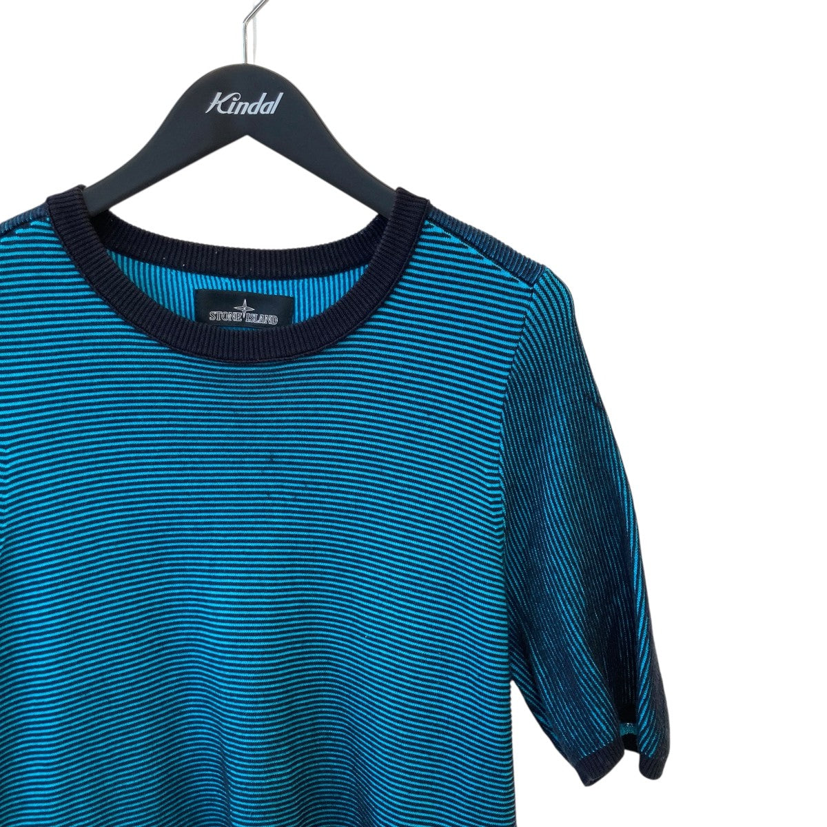 Cotton Ribbed Grey Graphic T Shirt半袖ニット6019502A2