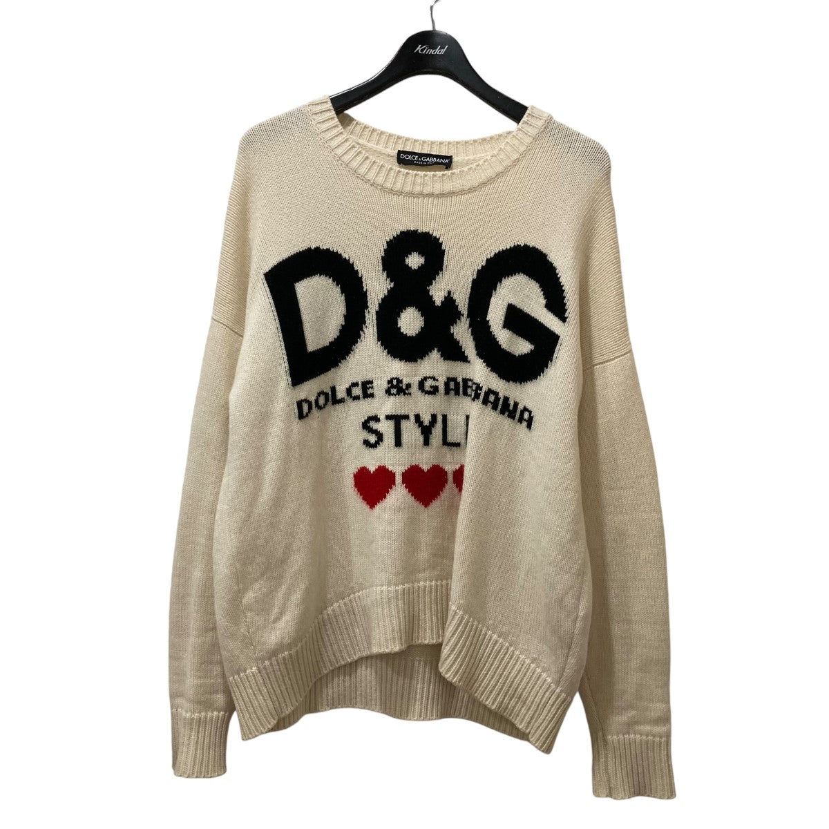 DOLCE ＆ GABBANA(ドルチェアンドガッバーナ) ロゴカシミヤニットセーター FX304T FX304T ベージュ サイズ  42｜【公式】カインドオルオンライン ブランド古着・中古通販【kindal】