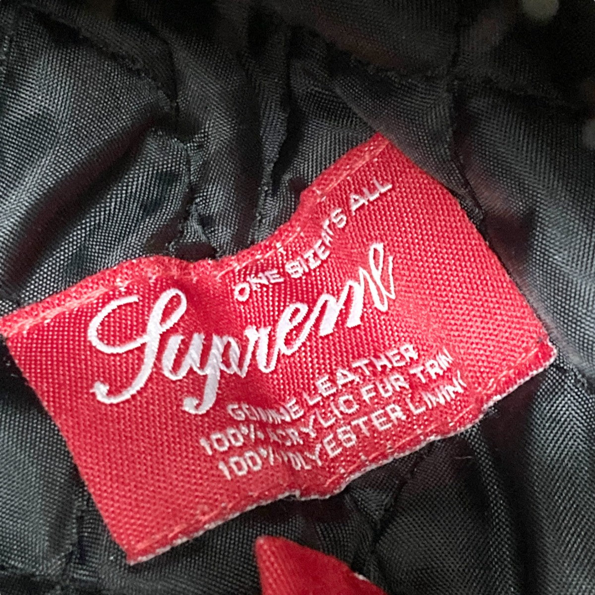 Supreme(シュプリーム) Leather Trooper Hatフライトキャップ ブラック