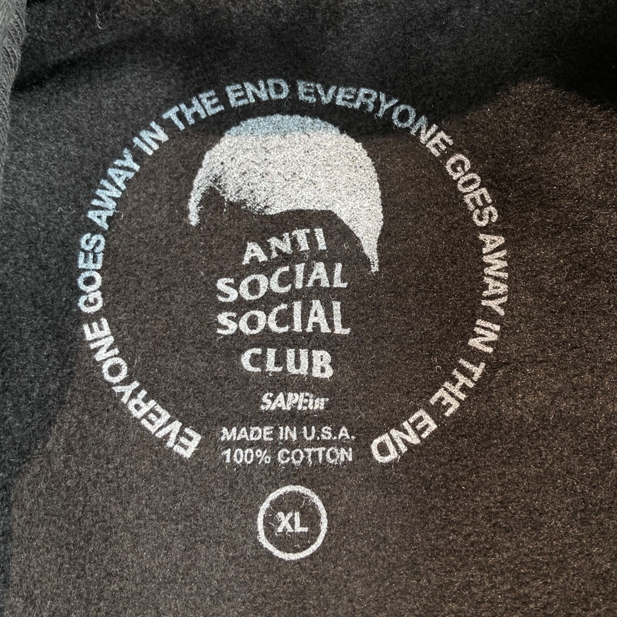 SAPEur(サプール) ANTI SOCIAL SOCIAL CLUB HOODIEプルオーバーパーカーA0022-285 A0022-285  ブラック、パープル サイズ XL｜【公式】カインドオルオンライン ブランド古着・中古通販【kindal】