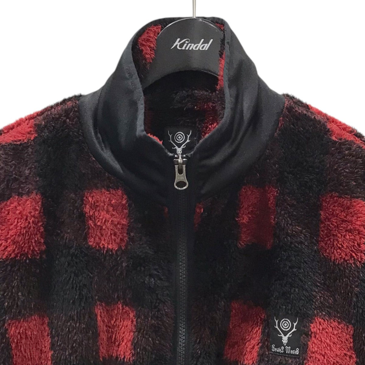 south2 west8(サウス2ウエスト8) チェック柄ジップアップフリースジャケット Piping Jacket-Faux Boa Buffalo  Plaid パイピングジャケット フェイクボア J0777