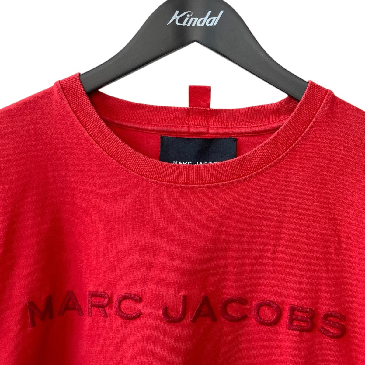 MARC JACOBS - マークジェイコブス ニット Vネック 長袖 ウール ビジュー アーガイル S 赤 MARC JACOBS - マークジェイコブス ニット Vネック 長袖 ウール