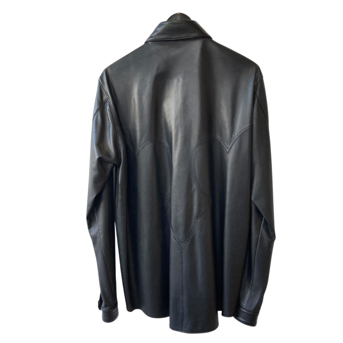 CHROME HEARTS(クロムハーツ) クロスボタンレザーシャツ ブラック 