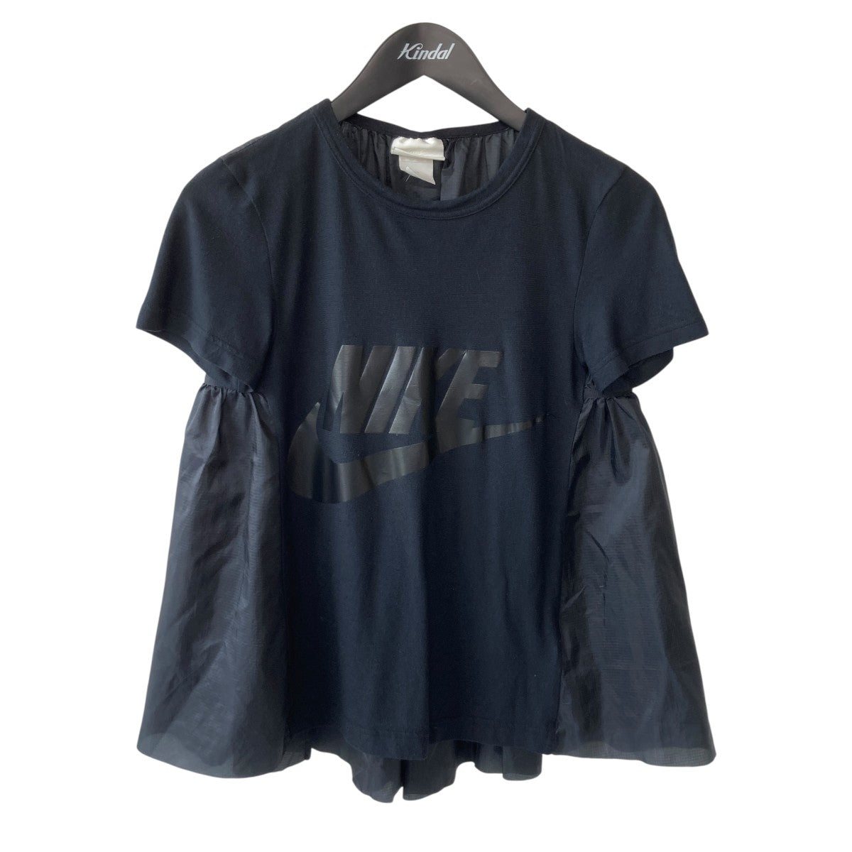 sacai×NIKE ロゴプリントTシャツ 20-0165S ネイビー サイズ 3