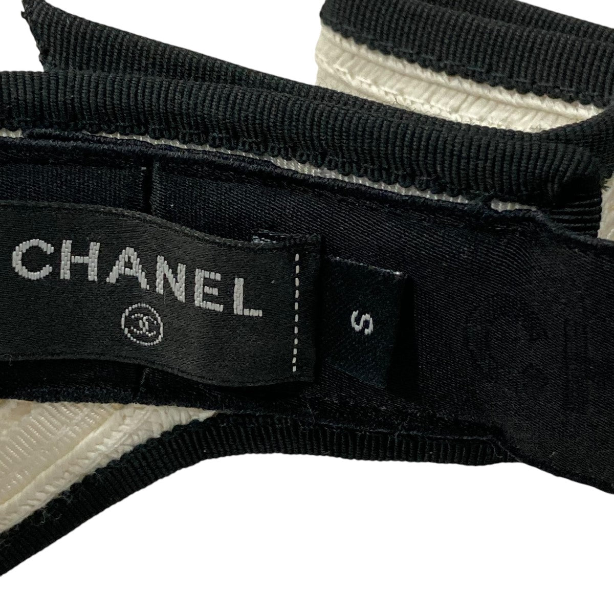 coco 中古 カジェヘラ CALLEJERA サンバイザー フリー ホワイト ボタニカル柄 CHANEL(シャネル) サンバイザー ホワイト×ブラック サイズ S
