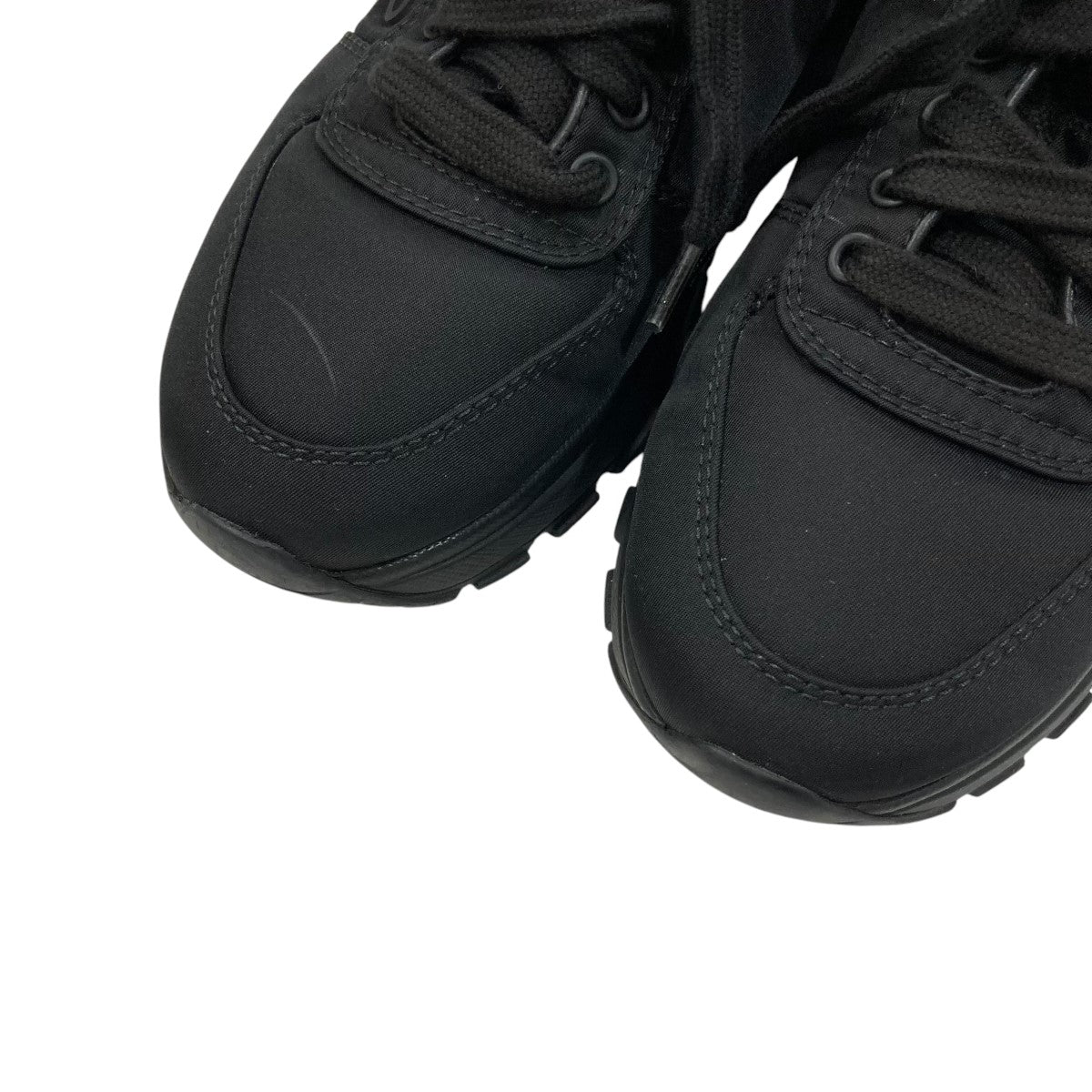 極美品★PRADAナイロンスニーカー★ブラックプラダ Re-Nylon コラプス スニーカー ナイロン スエード ブラック