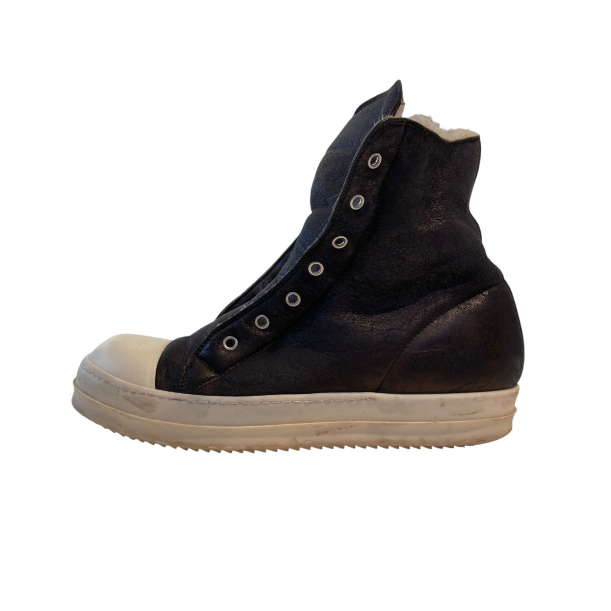 RICK OWENS(リックオウエンス) ムートンレザー ラモーンズハイカット  