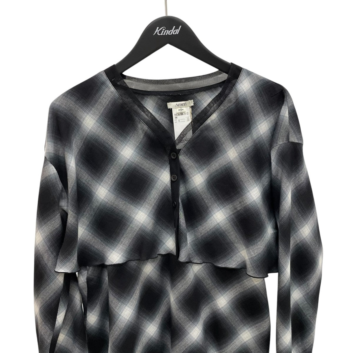 AMERI(アメリ) 2PIECE OMBRE CHECK TIERED DRESSチェックワンピース