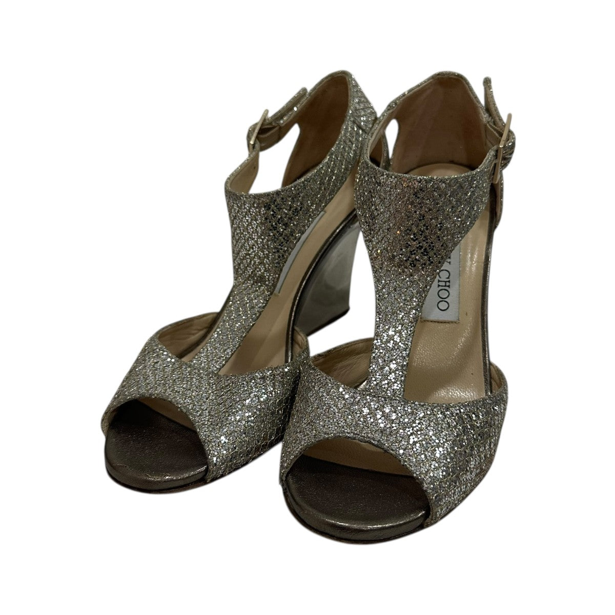 JIMMY CHOO(ジミーチュウ) メタリックストラップヒールパンプス