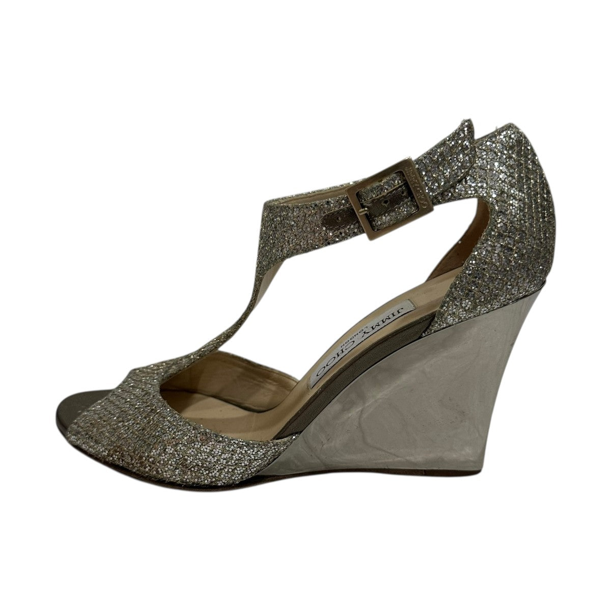 JIMMY CHOO(ジミーチュウ) メタリックストラップヒールパンプス