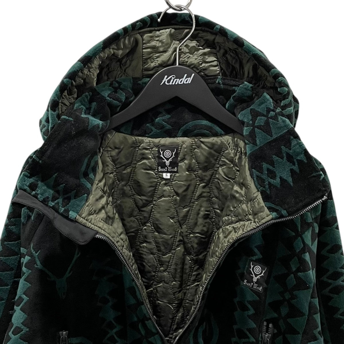 フーデッド中綿ジャケット WEATHER EFFECT JACKET - VELVET JQ． SKULL ＆ TARGET ウェザーエフェクトジャケット - ベルベットジャガード LQ691