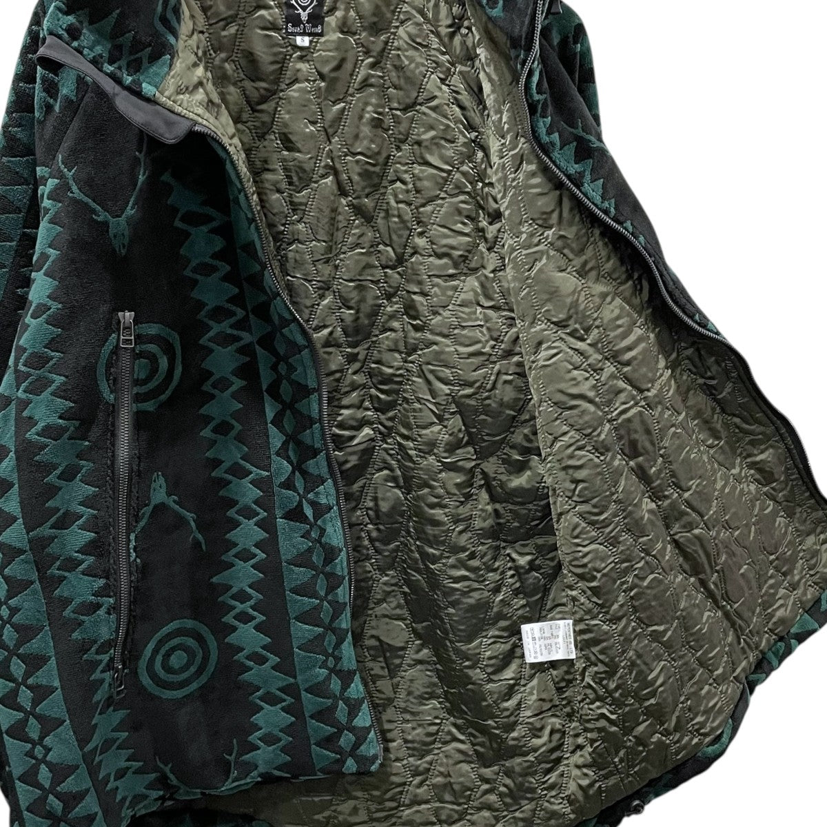 フーデッド中綿ジャケット WEATHER EFFECT JACKET - VELVET JQ． SKULL ＆ TARGET ウェザーエフェクトジャケット - ベルベットジャガード LQ691