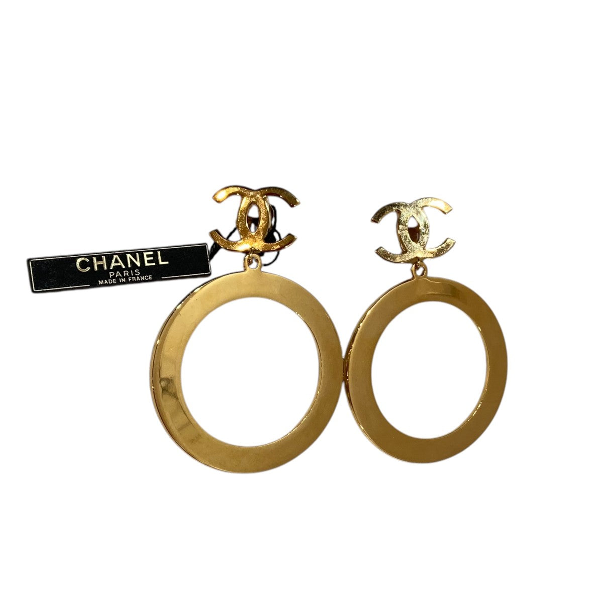CHANEL ココマーク SWAING HOOP フープイヤリング 古着・中古-1枚目のアイテム画像