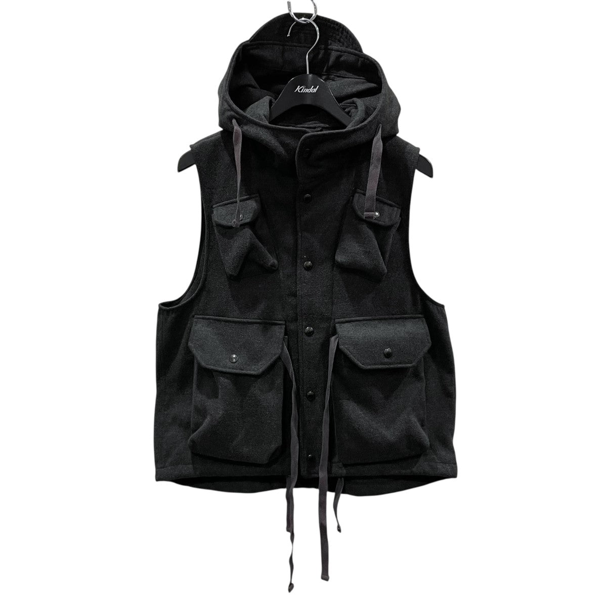ENGINEERED GARMENTS フード付きベスト M ブラック ENGINEERED GARMENTS(エンジニアドガーメンツ)中古・古着