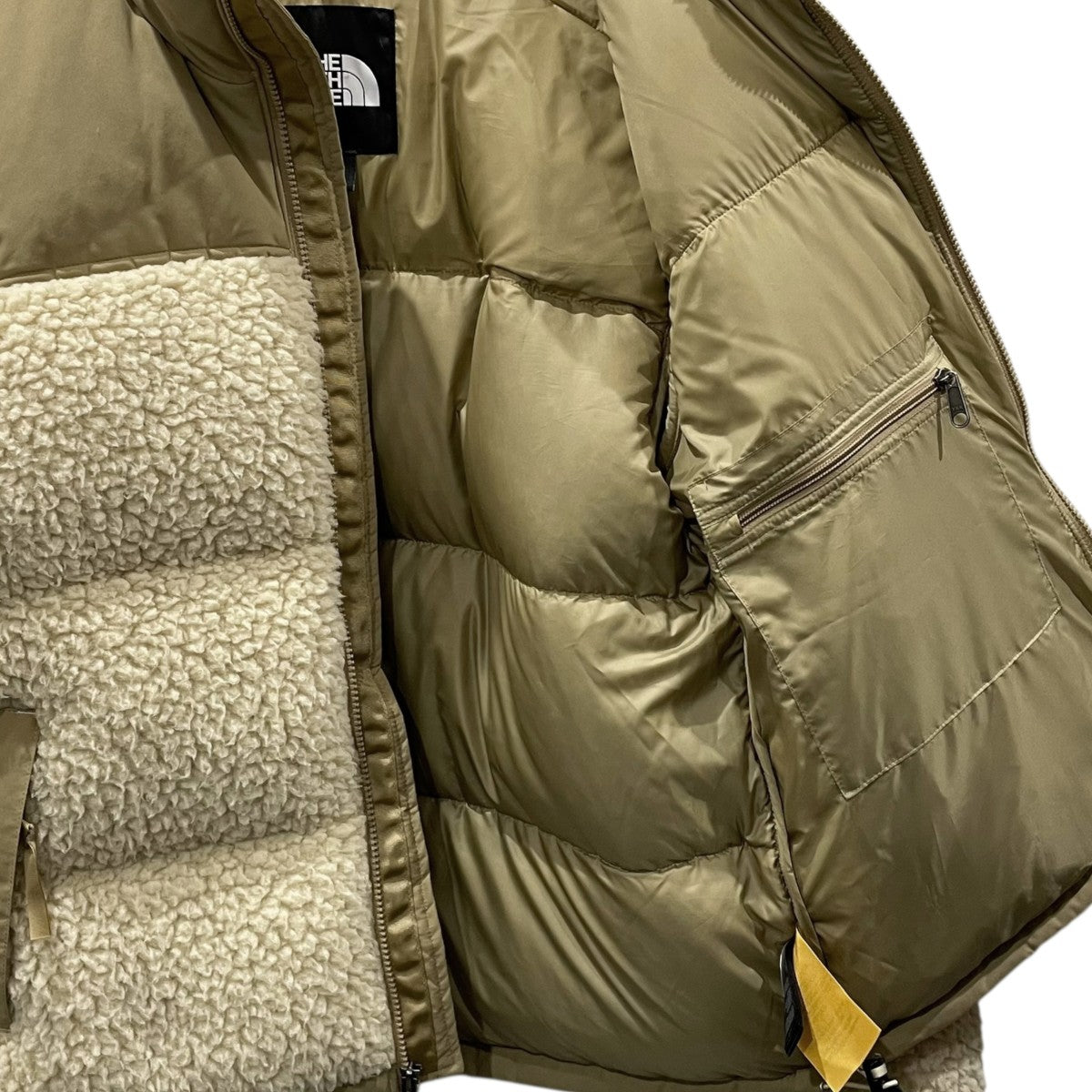 21AW フリース切替ダウンジャケット Sherpa Nuptse Jacket シェルパヌプシジャケット NF0A5A84