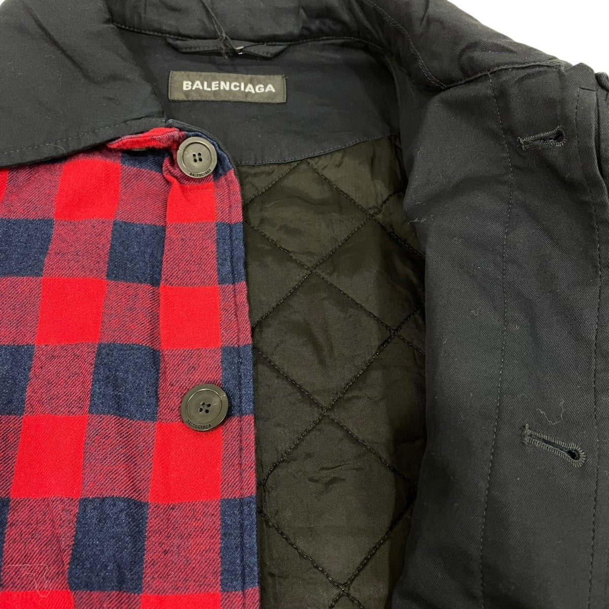 BALENCIAGA(バレンシアガ) チェックレイヤードライクコート658940