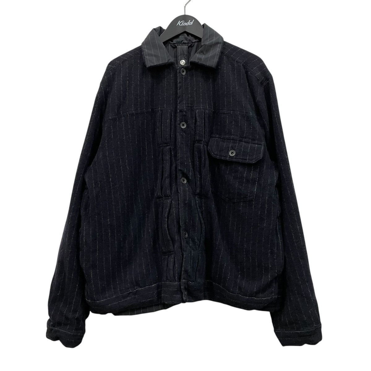 sacai(サカイ) Wool Shrivel Reversible Blouson ストライプ