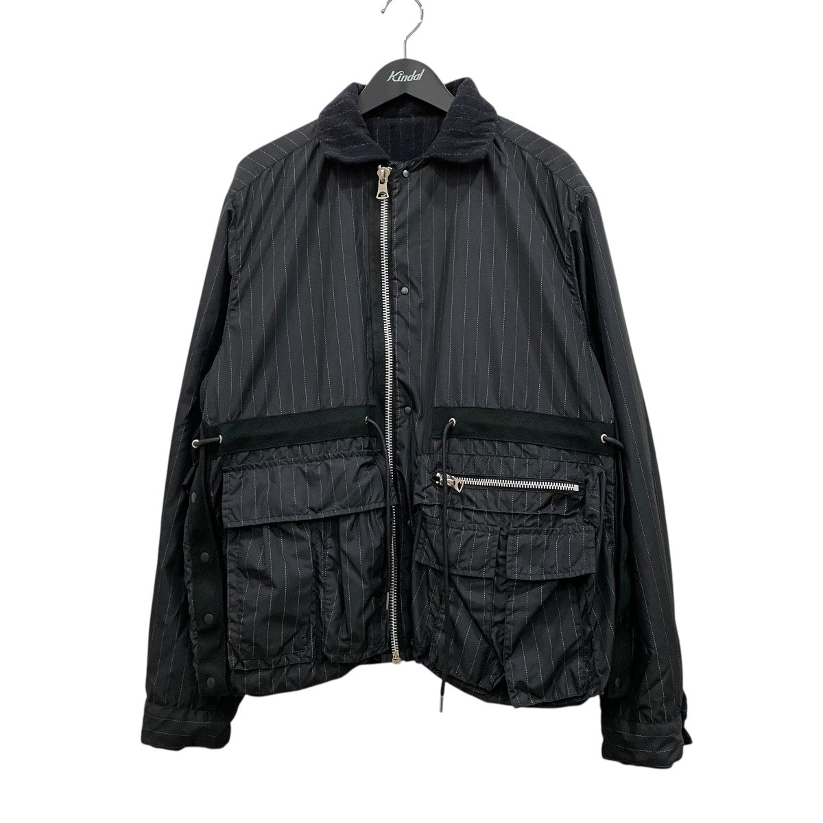 sacai(サカイ) Wool Shrivel Reversible Blouson ストライプ