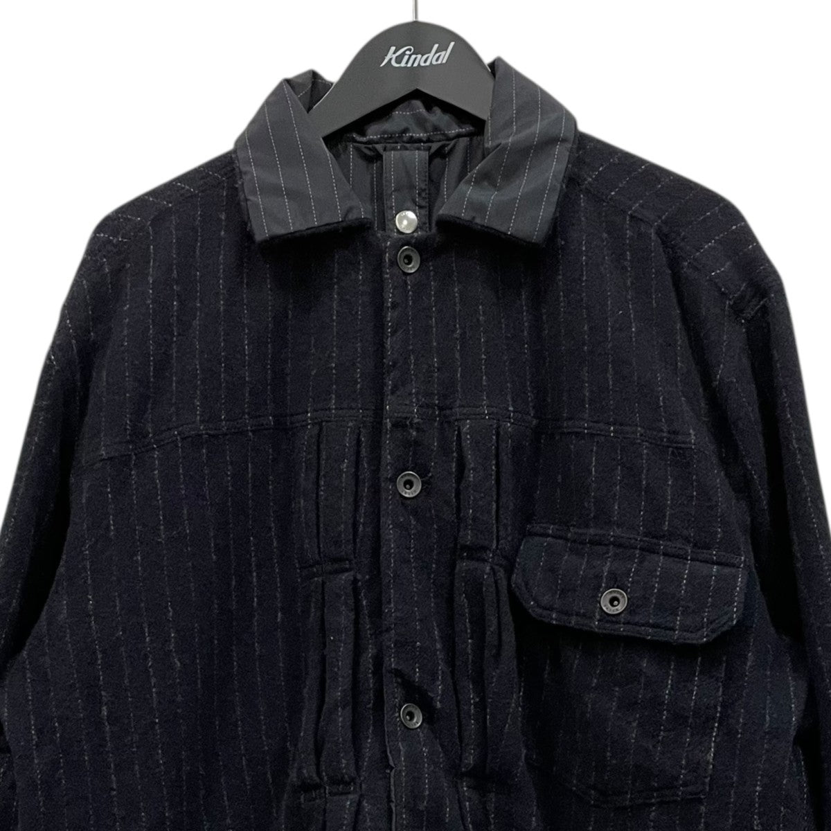 sacai(サカイ) Wool Shrivel Reversible Blouson ストライプ
