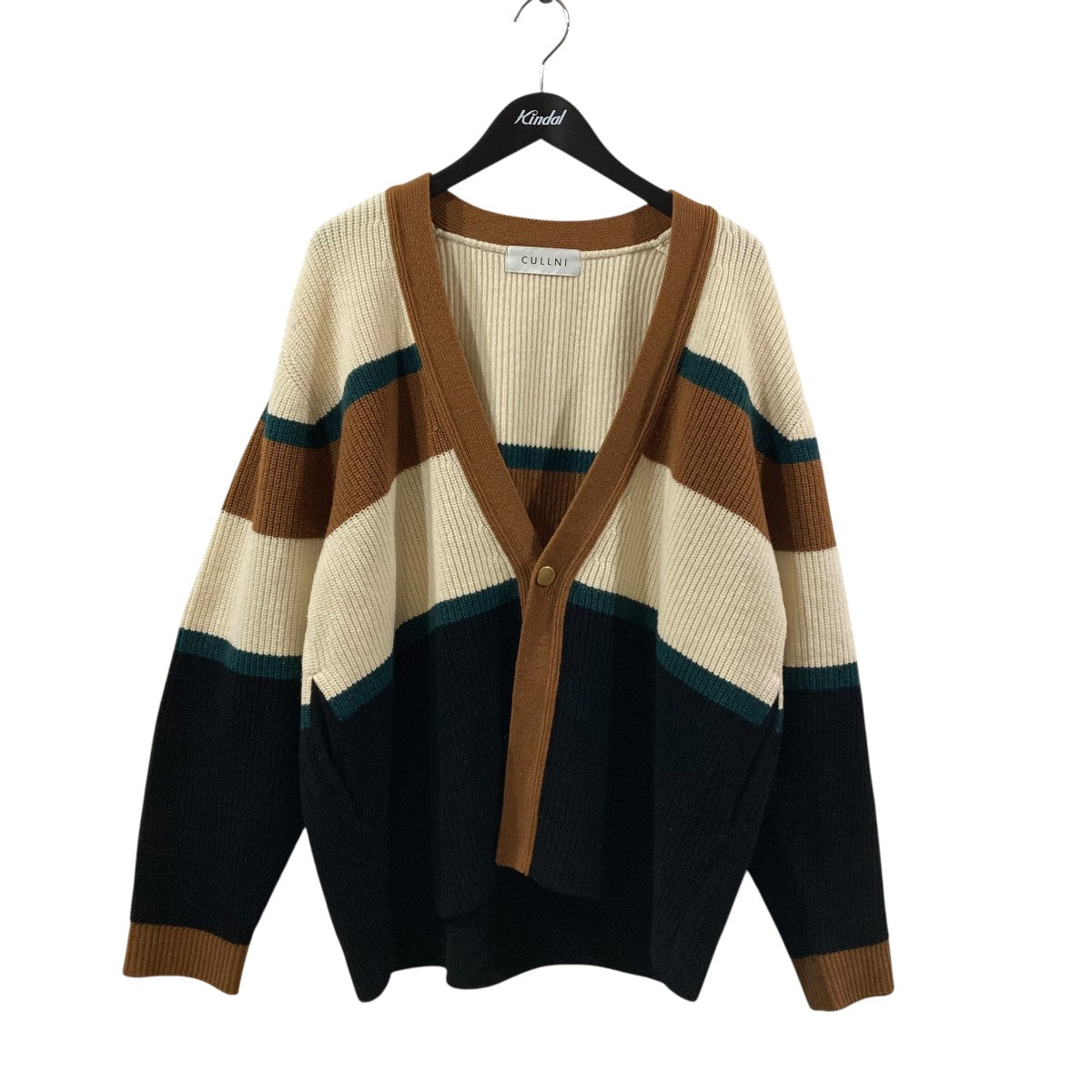 CULLNI(クルニ) 25SS【Bi Color Collarless Mesh Knit Jacket