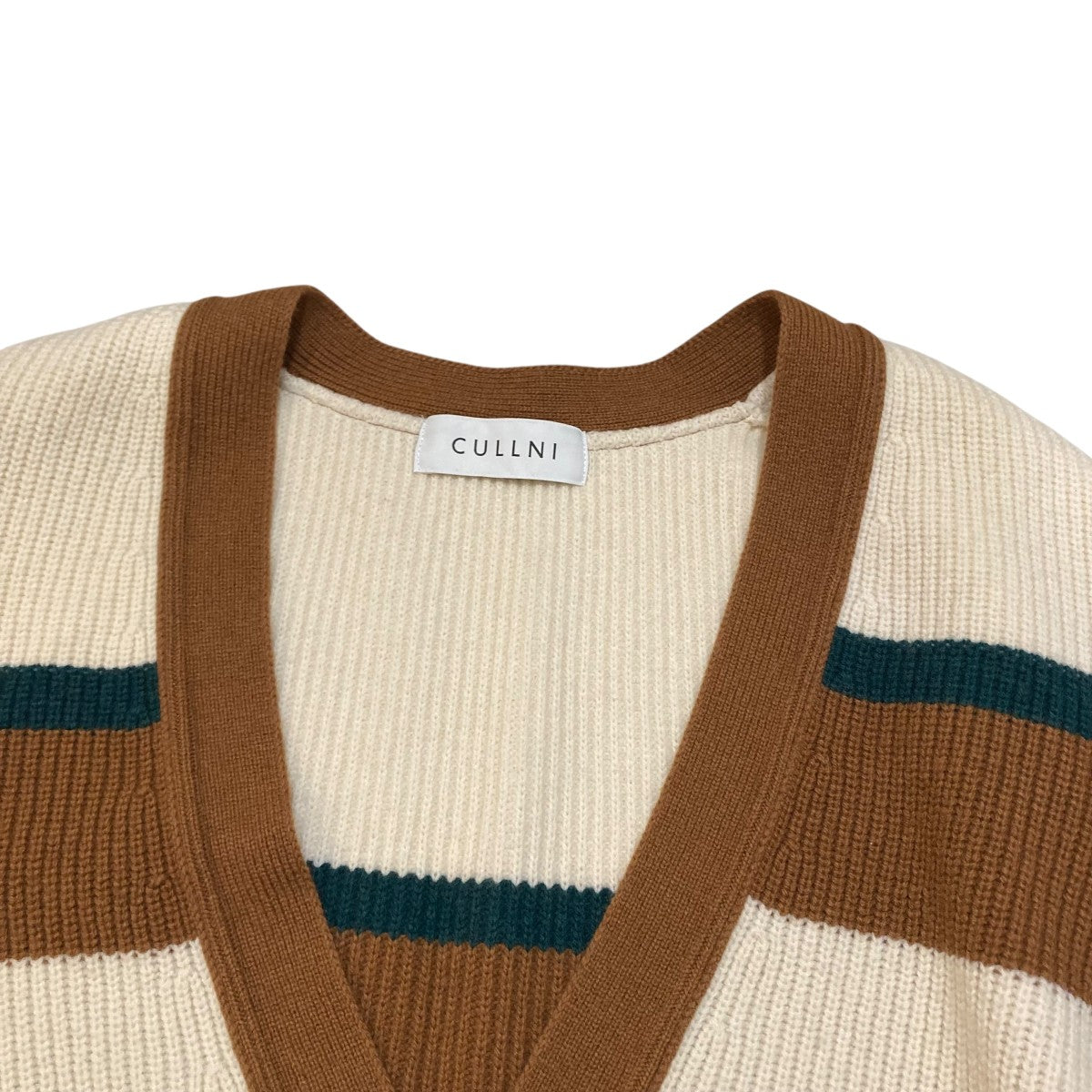 CULLNI(クルニ) ボーダーデザイン ウールカーディガン 21-AW-064 21-AW