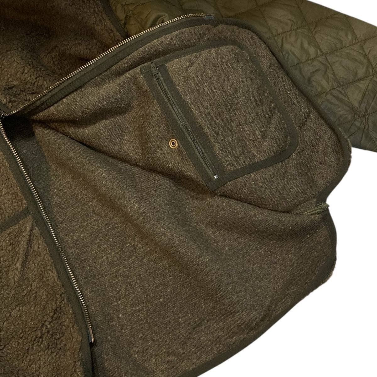 Barbour Heritage + Flight Hybridキルティングボアライナージャケット242MLI0055 古着・中古-6枚目のアイテム画像