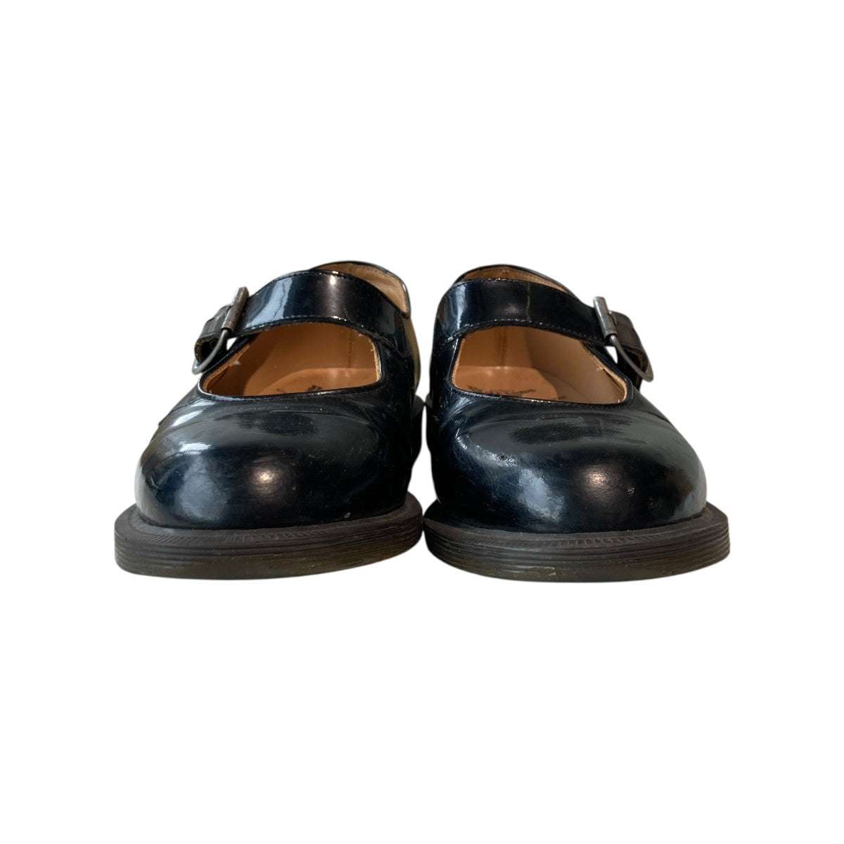 コムコムデギャルソン×Drマーチン　メリージェーン エナメル茶UK4 Dr．Martens×COMME des GARCONS MIE CORNパンプス ベージュ