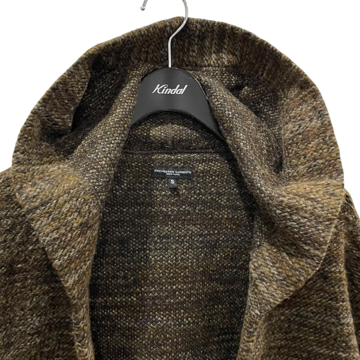 23AW フーデッドロングニットコート Knit Robe - Poly Wool Melange Knit ニットローブ ポリウール メランジニット NQ100