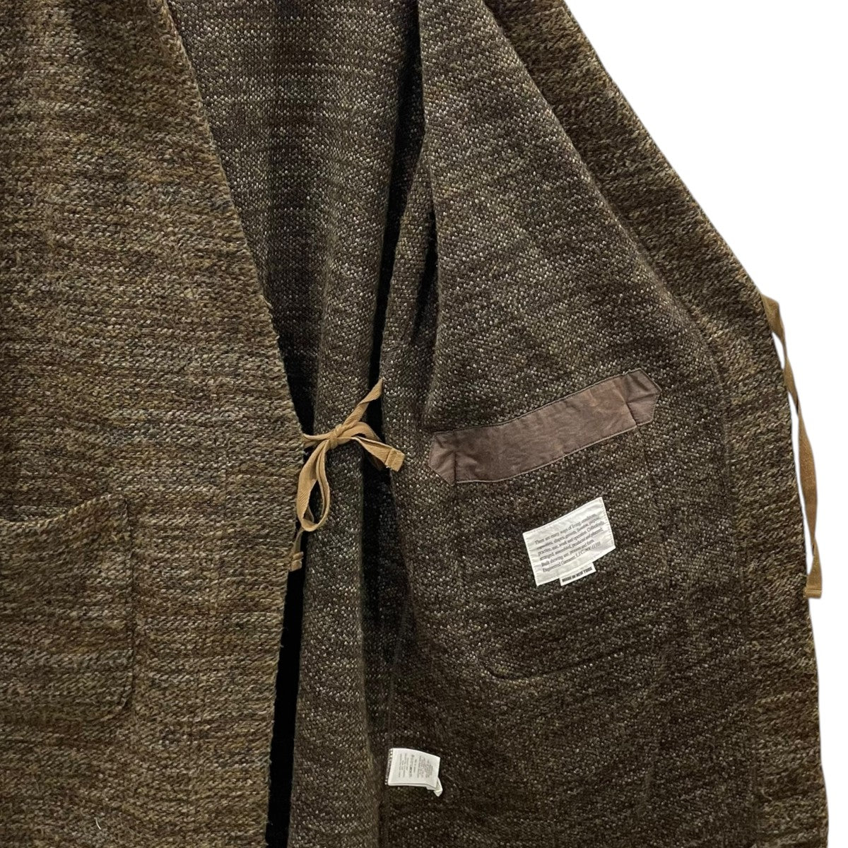 23AW フーデッドロングニットコート Knit Robe - Poly Wool Melange Knit ニットローブ ポリウール メランジニット NQ100