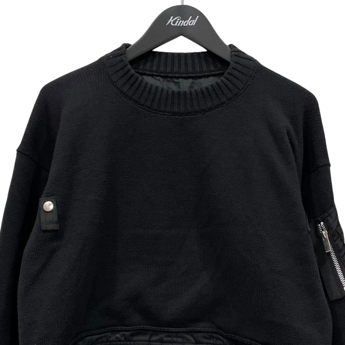 sacai(サカイ) MA-1 ドッキングニット 20-04859 20-04859 ブラック