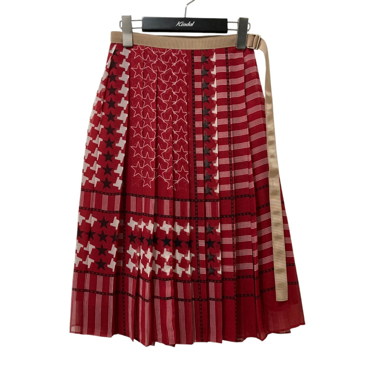 sacai(サカイ) ラッププリーツスカート17-03132 17-03132 レッド sacai(サカイ) ラッププリーツスカート17-03132 17-03132 レッド