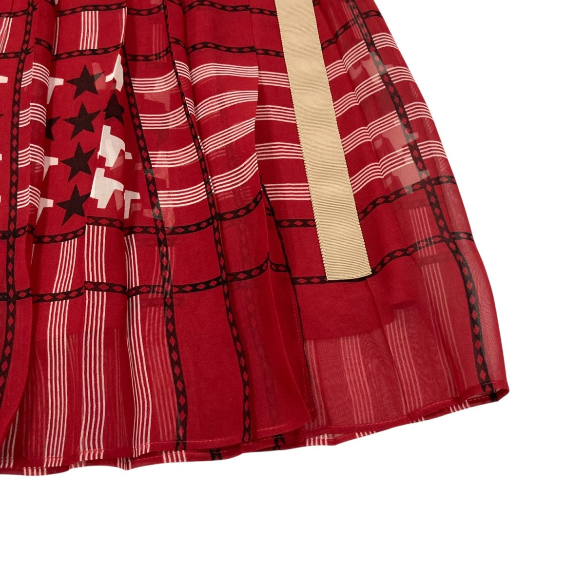 sacai(サカイ) ラッププリーツスカート17-03132 17-03132 レッド