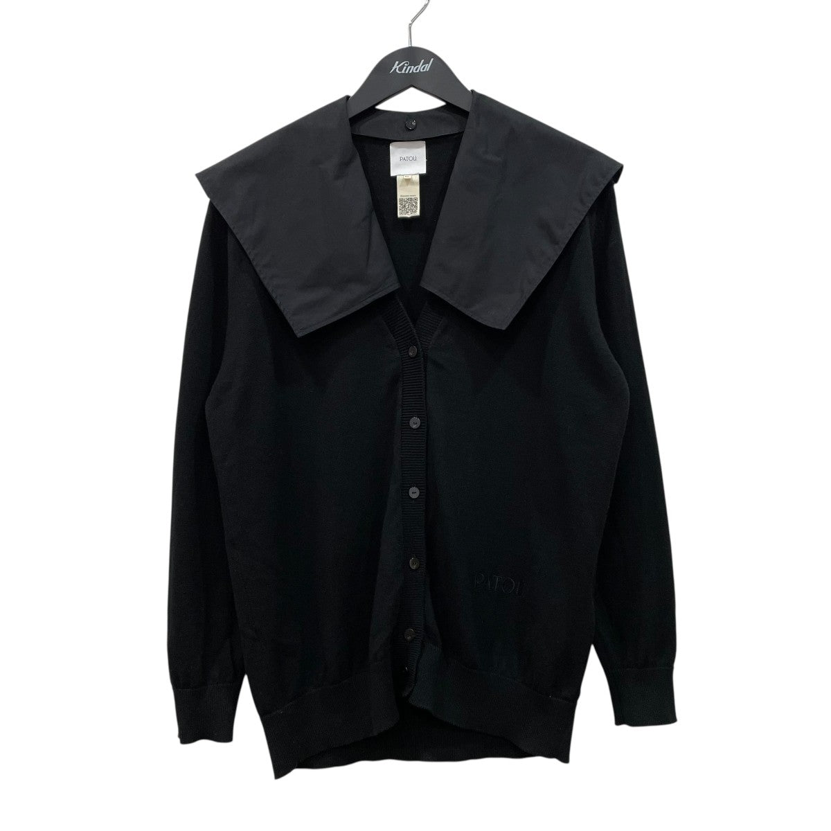PATOU パトゥ メダリオンロゴ ニットカーディガン KN1208041999B サイズL ブラック レディース 古着 中古 USED パトゥ PATOU カーディガン