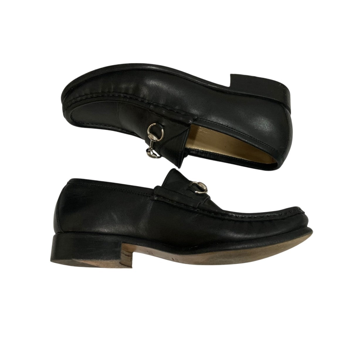 GUCCIローファー　37 グッチ ホースビット 1953〕メンズ ローファーブラック レザー