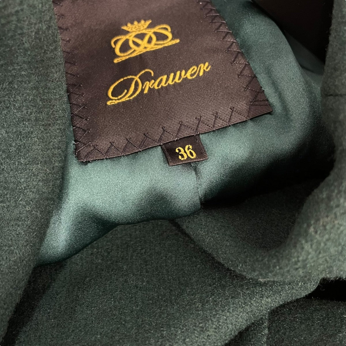Drawer ドゥロワー カシミヤ混 メルトンムソウコート Drawer(ドゥロワー) カシミヤ混ウール メルトンムソウコート6525