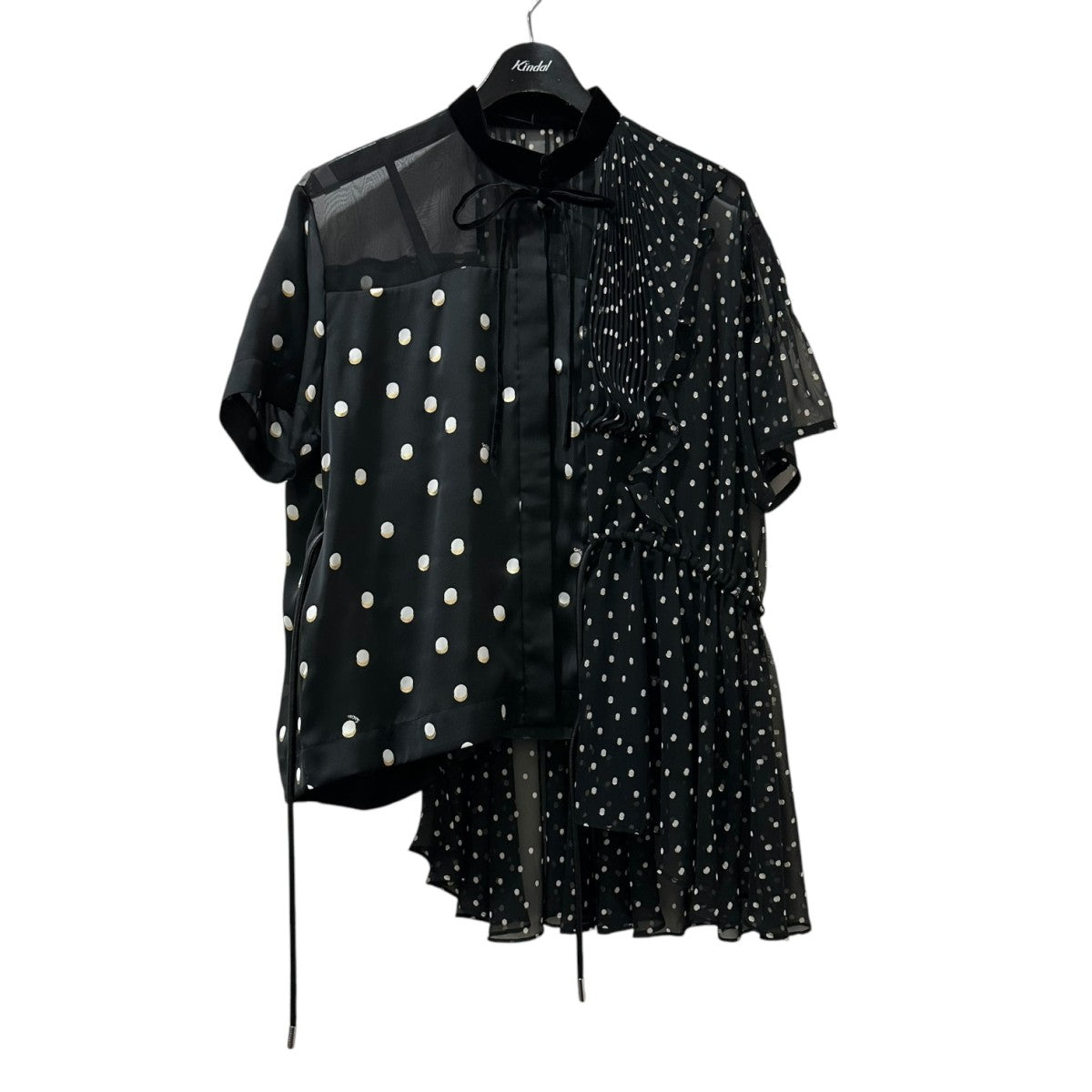 sacai(サカイ) ドットシアーブラウス20-05061 20-05061 ブラック sacai(サカイ) ドットシアーブラウス20-05061 20-05061 ブラック