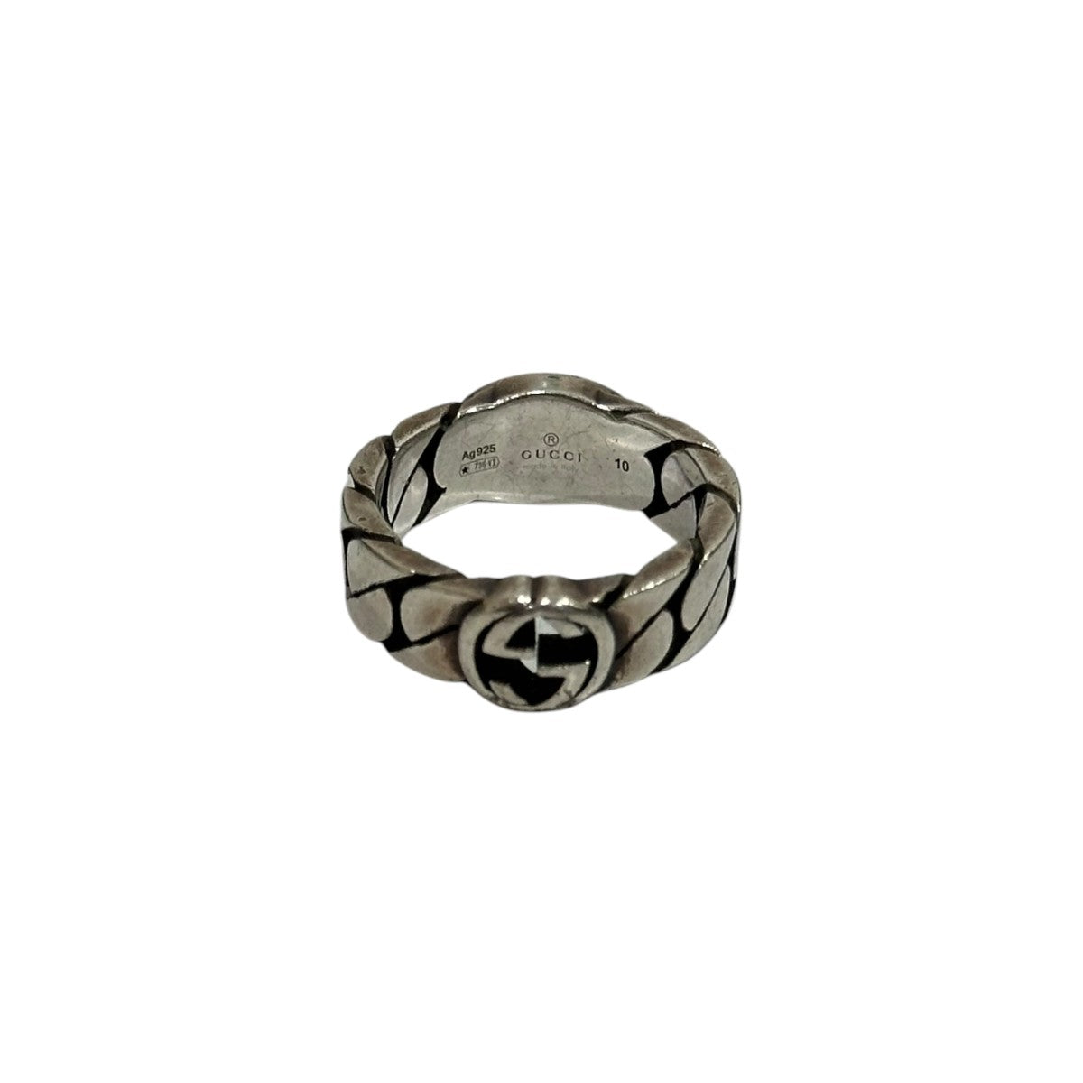 美品☆GUCCI グッチ 678656 インターロッキングG ワイドリング