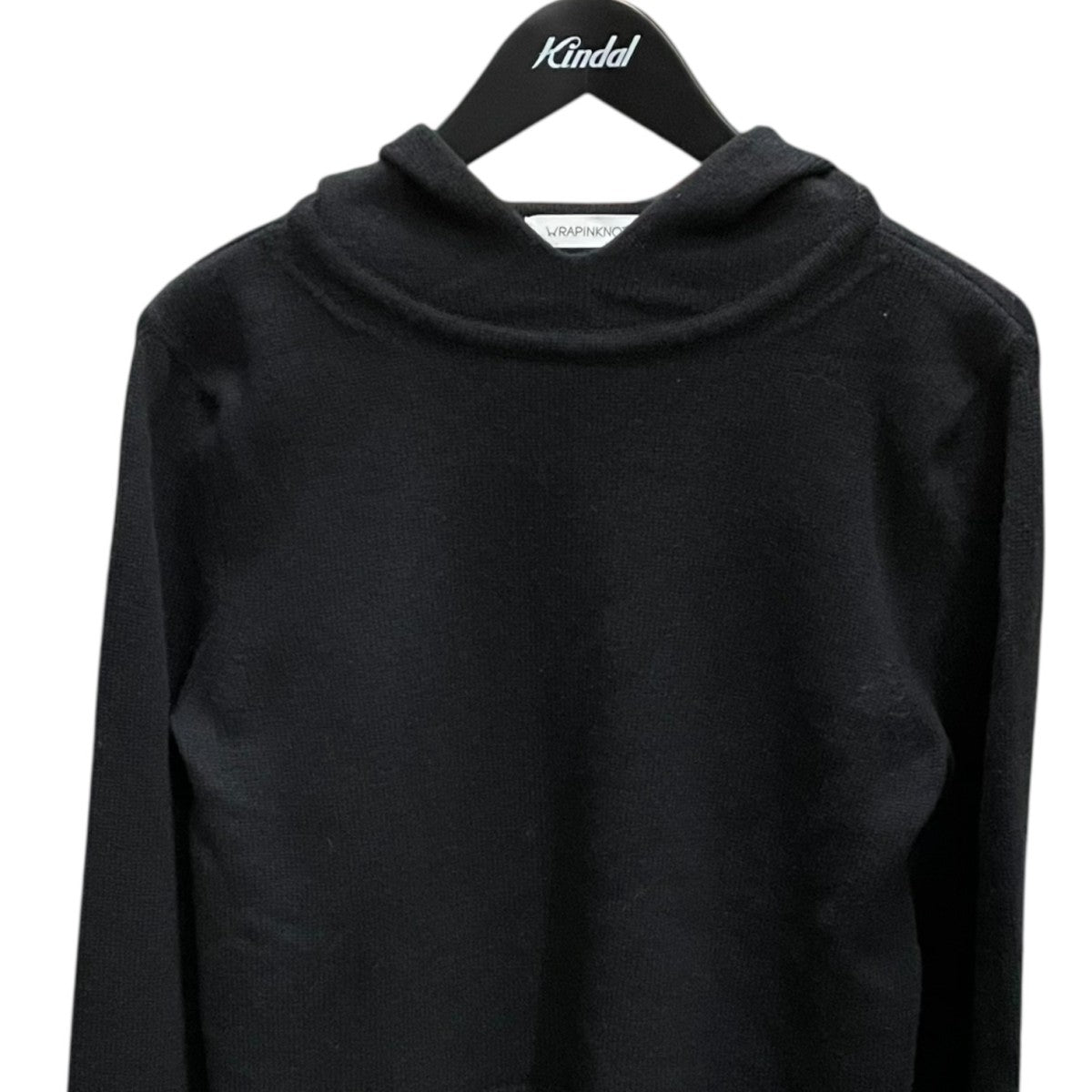 ラッピンノット　WRAPINKNOT×COZ カシミヤ　ニットパーカー　ブラック wrapinknot×coz カシミアニットパーカー