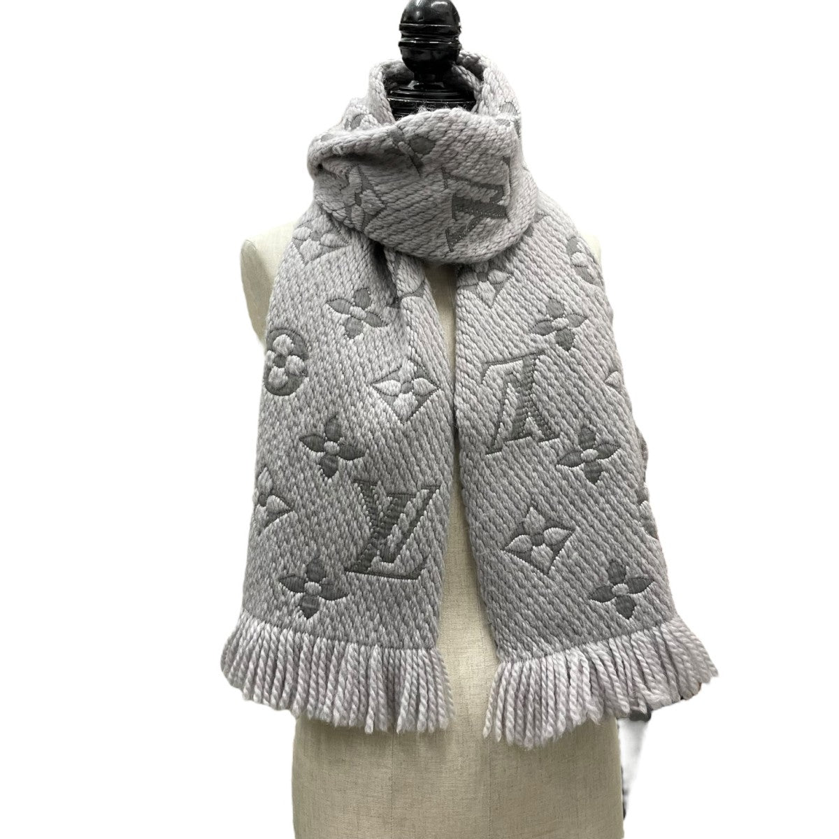 【美品 鑑定済】 ルイヴィトン エシャルプ ロゴマニア マフラー M74742 LOUIS VUITTON(ルイヴィトン) エシャルプ ロゴマニア グリペルル