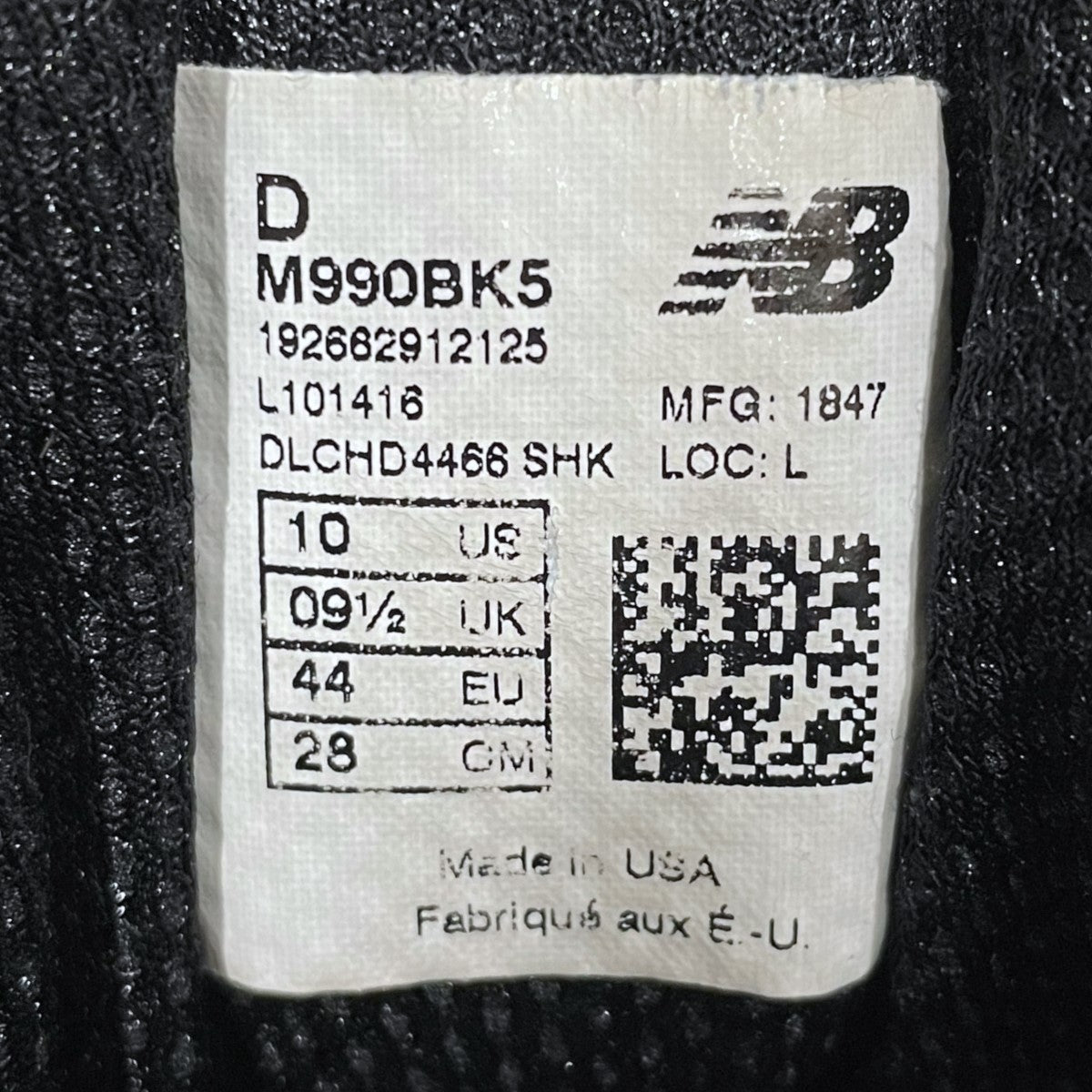 スニーカー M990BK5 MADE IN USA