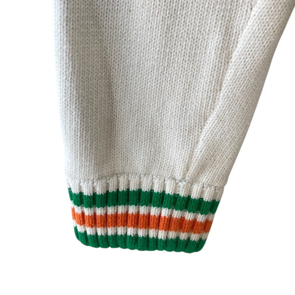 【関税込み】Casablanca ホワイト Le Jeu ジップアップセーター Casablanca Le Jeu Intarsia Knit Jacket - White - MPS24-KW