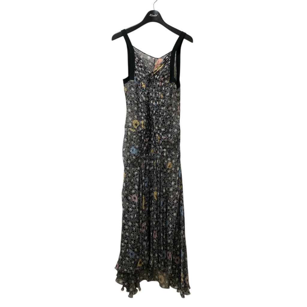N°21(ヌーメロヴェンティウノ) 花柄シルクノースリーブワンピース 