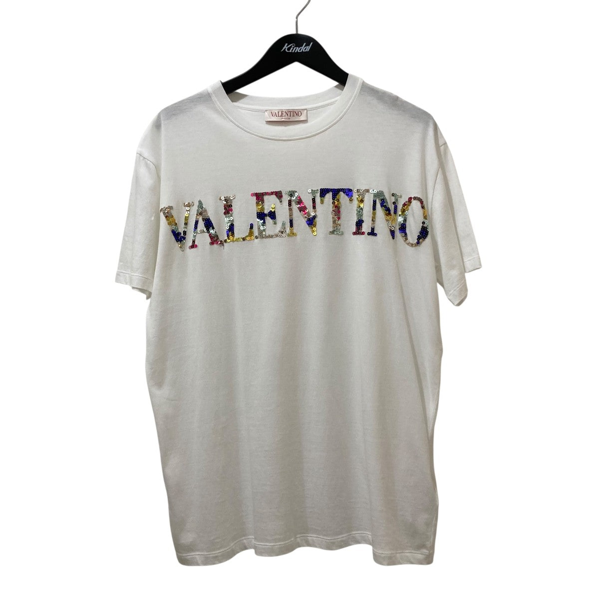 VALENTINO スパンコールロゴ半袖Tシャツ2B3MG20V7T7 古着・中古-1枚目のアイテム画像