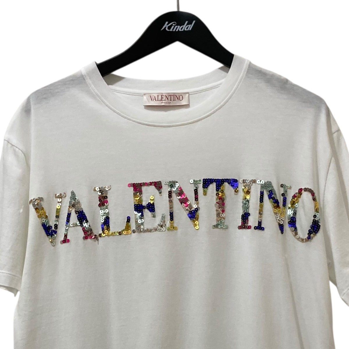 VALENTINO スパンコールロゴ半袖Tシャツ2B3MG20V7T7 古着・中古-3枚目のアイテム画像