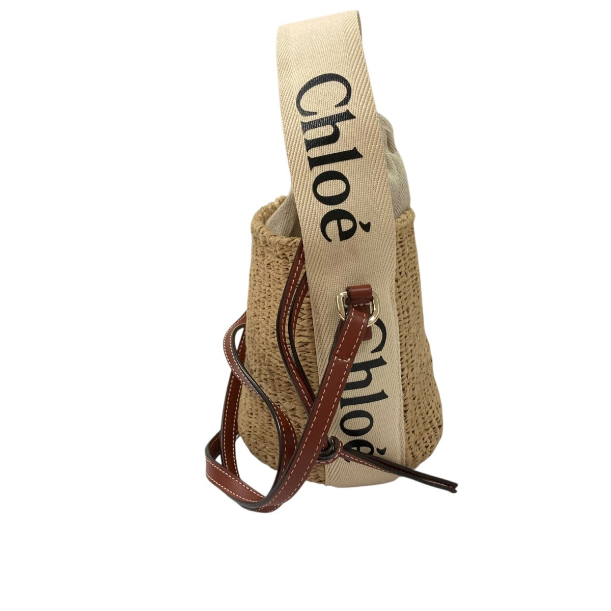 Chloe(クロエ) WOODY無地スモールバスケット 2Wayショルダー
