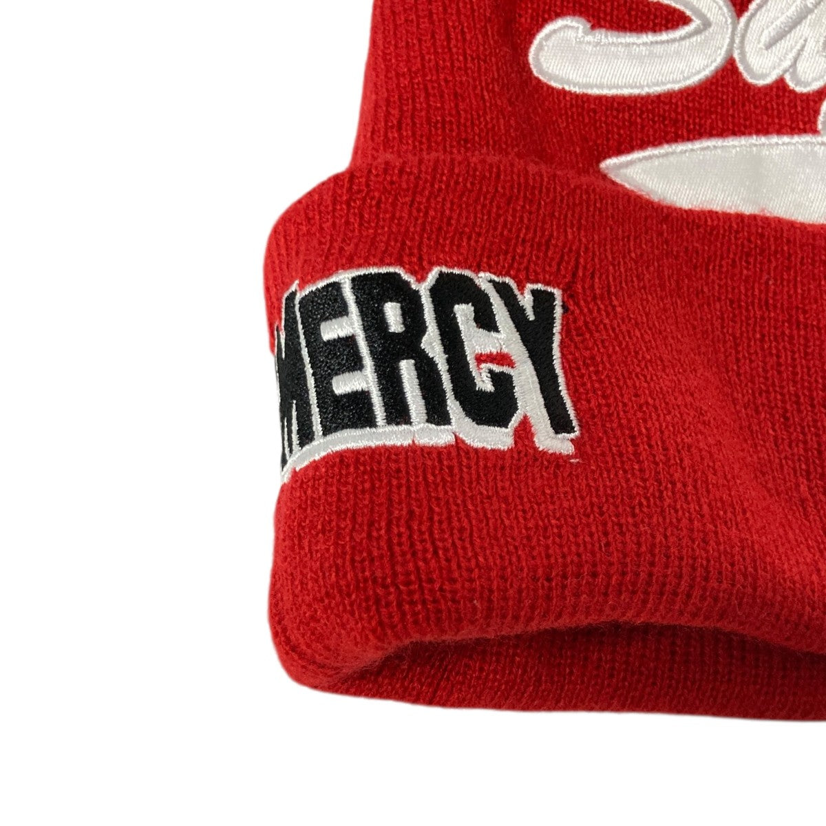 Supreme×New Era 24SSSalvation Beanieニット帽 レッド×ホワイト